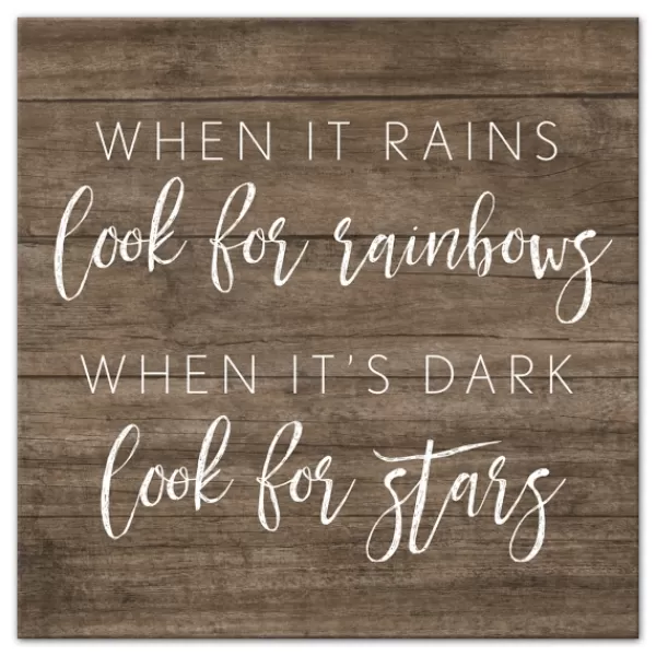Wall Quotes & Signs-Kirkland's Home When It Rains Look For Rainbows Canvas Art Print Brown