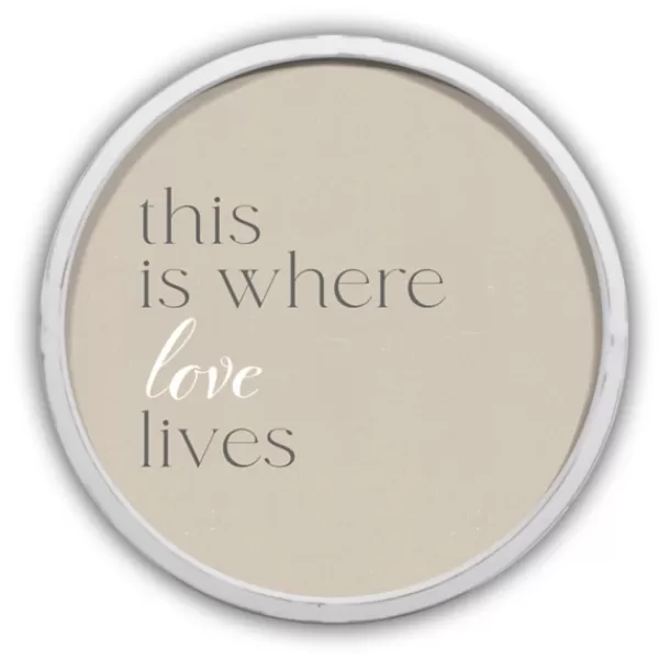 Wall Quotes & Signs-Kirkland's Home Where Love Lives Round Framed Plaque White