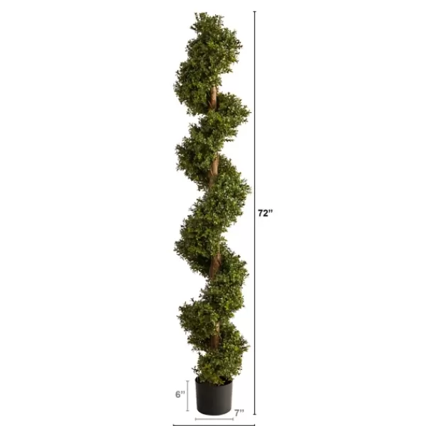 Trees & Topiaries-Kirkland's Home Whimiscal Boxwood Spiral Topiary, 6 Ft.