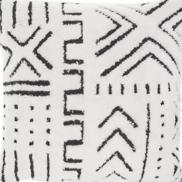 Pillows-Kirkland's Home White And Black Tufted Geo Throw Pillow White/Black