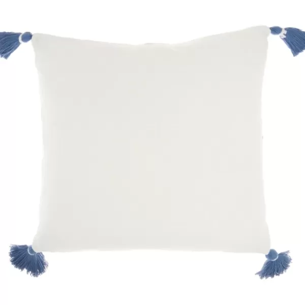 Pillows-Kirkland's Home White And Blue Woven Dots Diamond Pillow Blue/White