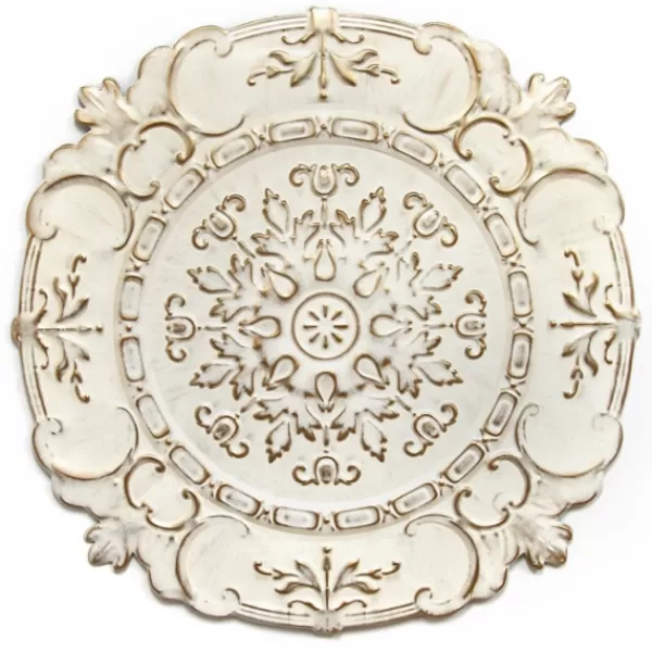 Wall Plaques-Kirkland's Home White And Bronze European Medallion Wall Plaque White/Gold