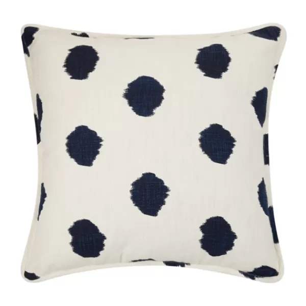 Pillows-Kirkland's Home White And Navy Abstract Dot Pillow Blue/White