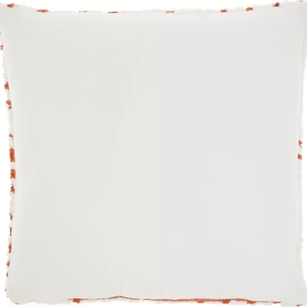 Pillows-Kirkland's Home White And Orange Tufted Geo Throw Pillow White/Orange