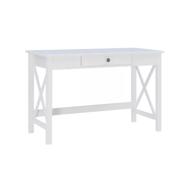 Office Furniture-Kirkland's Home White Antique Pine X Frame Desk