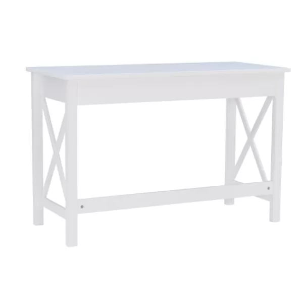 Office Furniture-Kirkland's Home White Antique Pine X Frame Desk