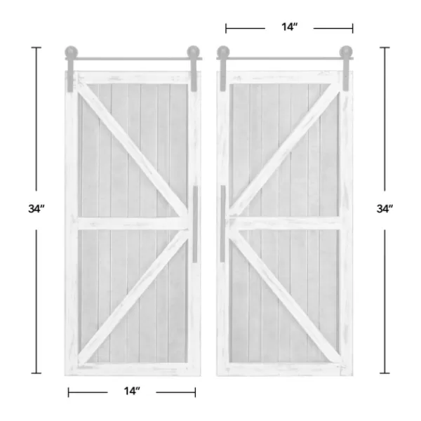 Wall Plaques-Kirkland's Home White Barn Door Galvanized Wall Plaques, Set Of 2 Gray