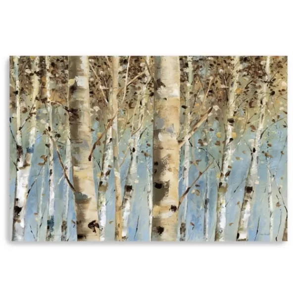 Canvas Art-Kirkland's Home White Birch Forest Canvas Art Print, 60X40 In. Brown/Blue