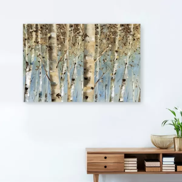 Canvas Art-Kirkland's Home White Birch Forest Canvas Art Print, 60X40 In. Brown/Blue