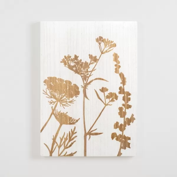 Wall Plaques-Kirkland's Home White Botanical Silhouette Wood Wall Plaque White/Brown