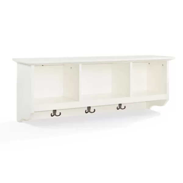 Wall Storage-Kirkland's Home White Brenna Storage Shelf With Hooks