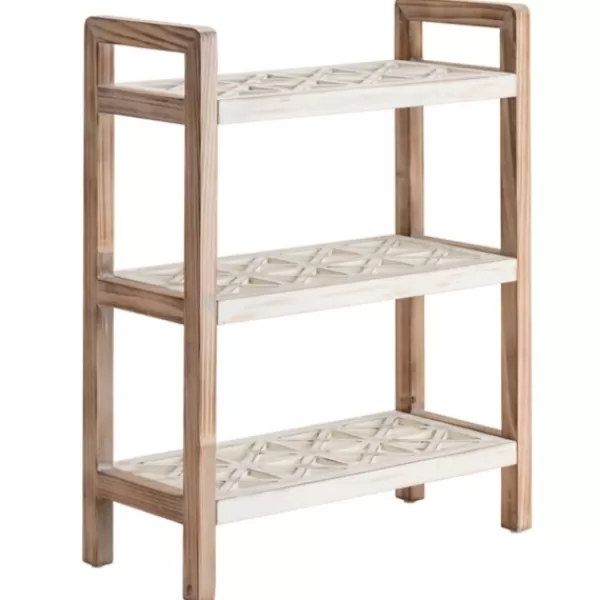 Bookshelves-Kirkland's Home White Distressed Wood Bookshelf