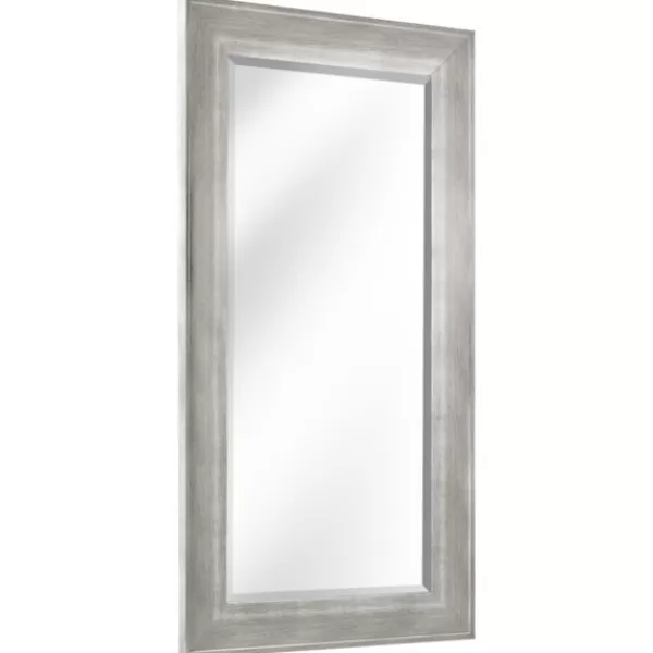 Full Length & Floor Mirrors-Kirkland's Home White Driftwood Framed Leaner Mirror