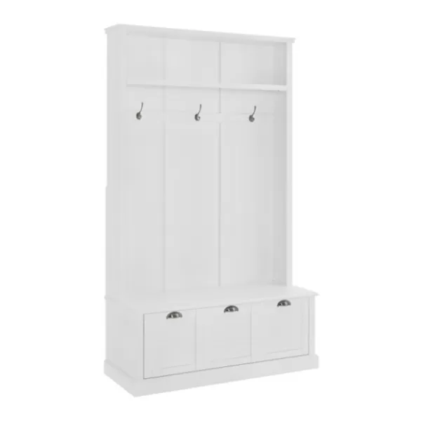 Entryway Furniture-Kirkland's Home White Ellison Hall Tree With Storage Bench