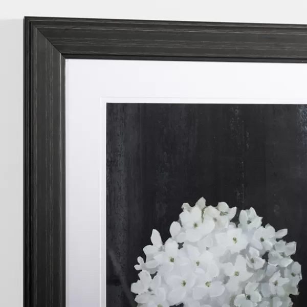 Framed Art-Kirkland's Home White Flower On Black I Framed Art Print White/Black