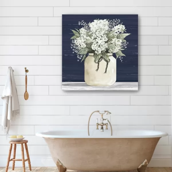 Canvas Art-Kirkland's Home White Flowers Ii Giclee Canvas Print, 40X40 In. Blue/White