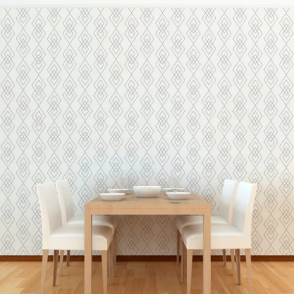 Wall Murals & Wall Decals-Kirkland's Home White Geometric Diamond Peel And Stick Wall Mural Gray/White