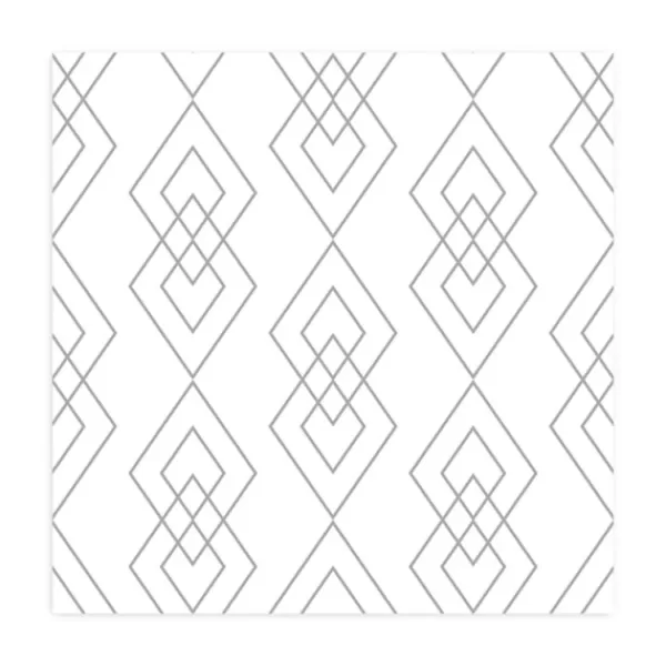 Wall Murals & Wall Decals-Kirkland's Home White Geometric Diamond Peel And Stick Wall Mural Gray/White