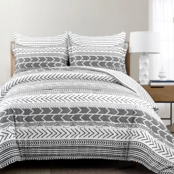 Comforters-Kirkland's Home White Geometric King 5-Pc. Comforter Set Black