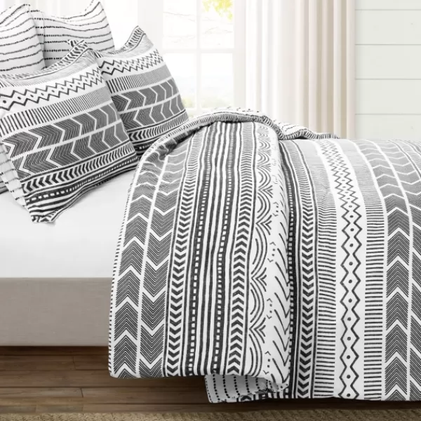 Comforters-Kirkland's Home White Geometric King 5-Pc. Comforter Set Black