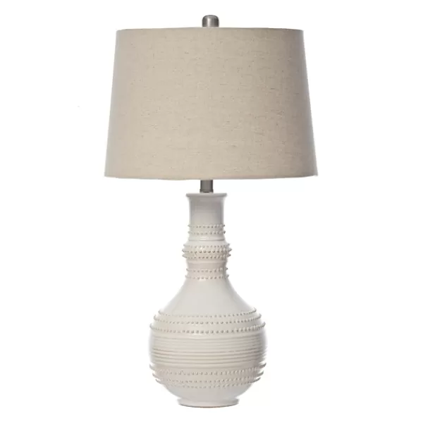 Table Lamps-Kirkland's Home White Glaze Serenia Ceramic Table Lamp Ivory