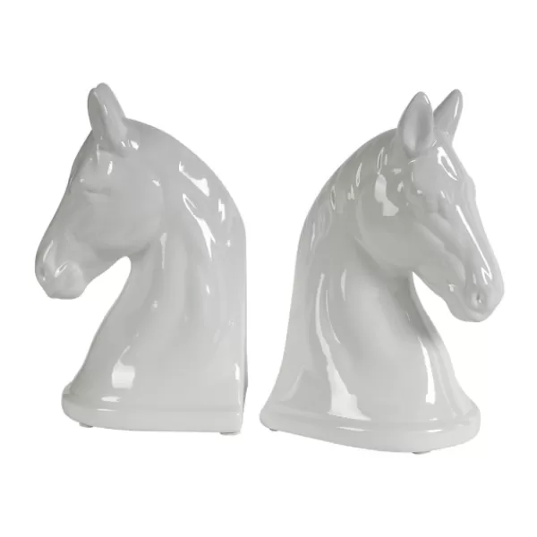 Decorative Accents-Kirkland's Home White Horsehead 2-Pc. Bookends