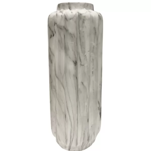 Vases-Kirkland's Home White Marble Resin Floor Vase, 41 In. Black/White