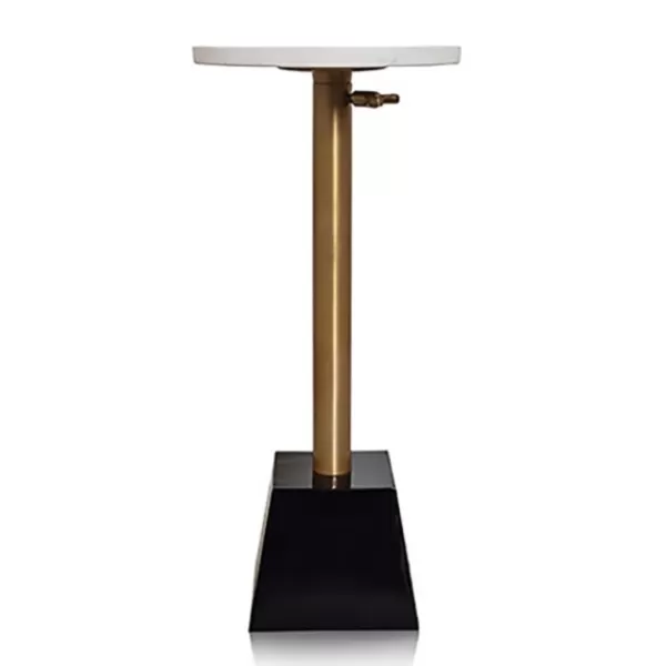 Accent & End Tables-Kirkland's Home White Marble Top Tapered Base Accent Table, 10 In.