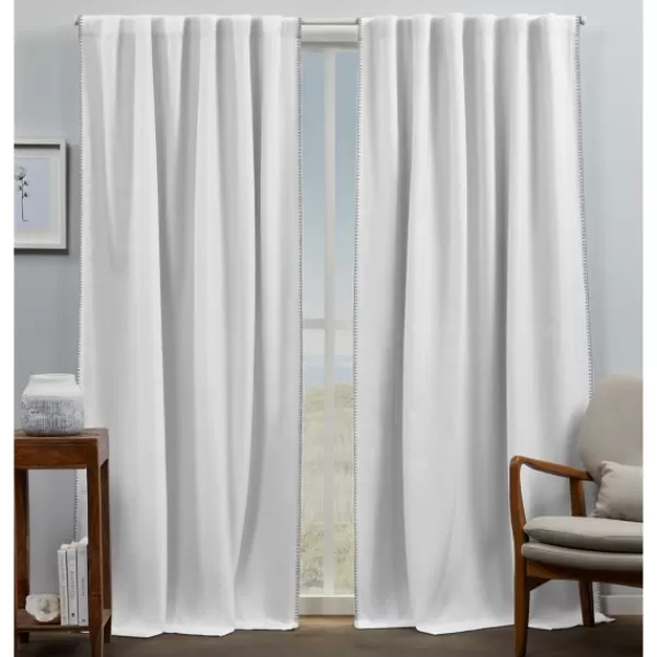 Curtains & Drapes-Kirkland's Home White Marl Blackout 2-Pc. Curtain Panels, 96 In. Gray/White