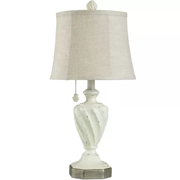 Table Lamps-Kirkland's Home White Resin Swirl Table Lamp Tan