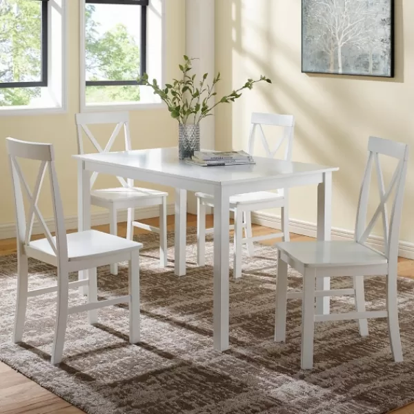 Dining Sets-Kirkland's Home White Solid Wood 5-Pc. Dining Set