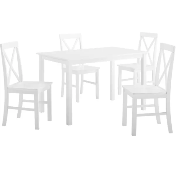 Dining Sets-Kirkland's Home White Solid Wood 5-Pc. Dining Set