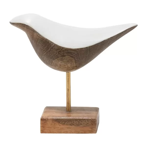 Statues & Figurines-Kirkland's Home White Swoop Mango Wood Bird Sculpture White/Brown