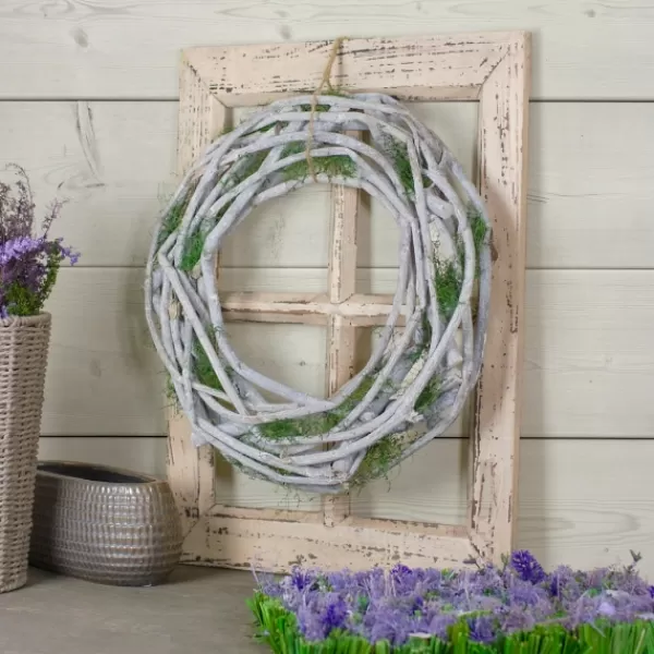 Wreaths-Kirkland's Home White Twig And Moss Wreath White/Green