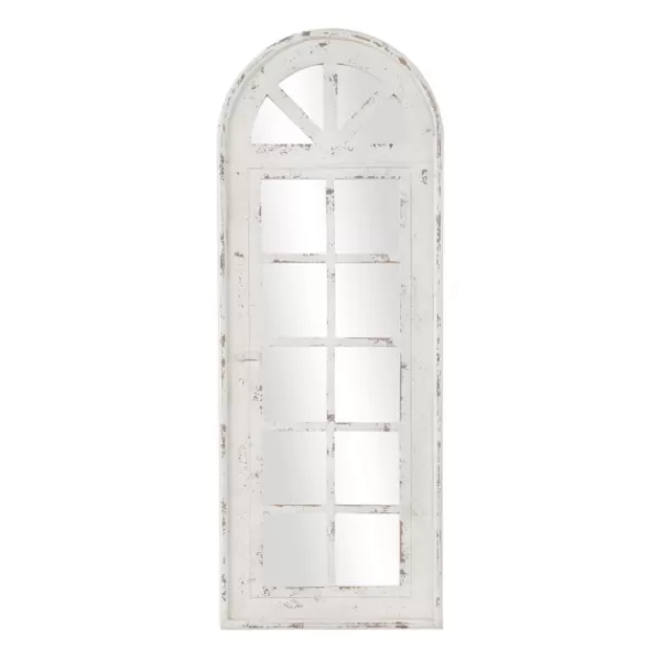 Decorative Mirrors-Kirkland's Home White Vintage Arched Windowpane Mirror