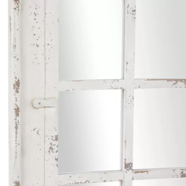 Decorative Mirrors-Kirkland's Home White Vintage Arched Windowpane Mirror