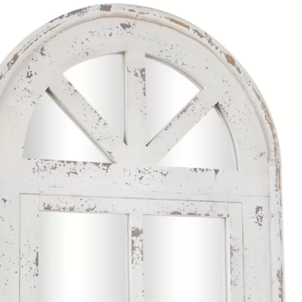 Decorative Mirrors-Kirkland's Home White Vintage Arched Windowpane Mirror