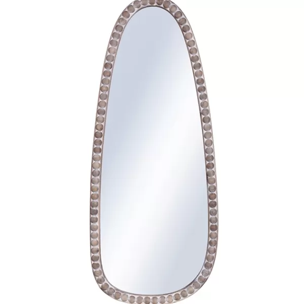 Decorative Mirrors-Kirkland's Home White Washed Abstract Shape Wall Mirror