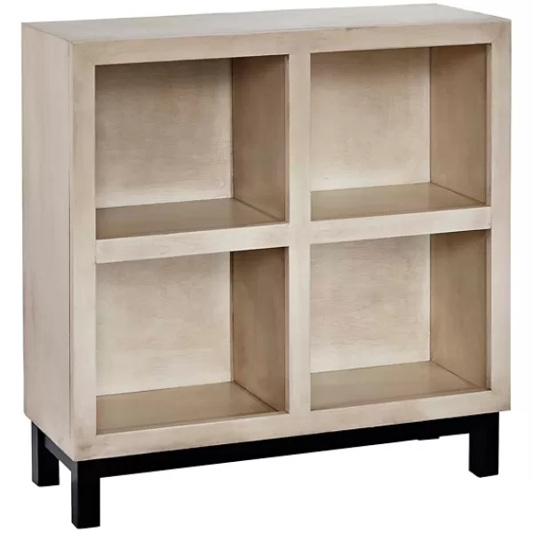 Entryway Furniture-Kirkland's Home White Wood 4-Cubby Bookshelf