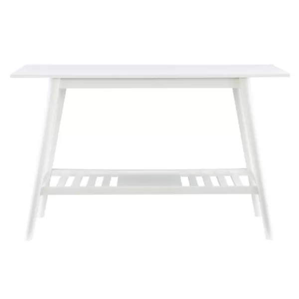 Console Tables-Kirkland's Home White Wood Midcentury Console Table