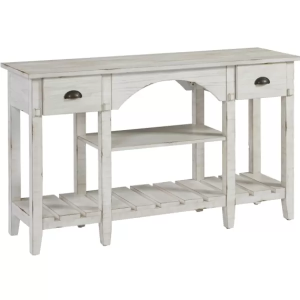 Console Tables-Kirkland's Home White Wooden Mercantile Sofa Table