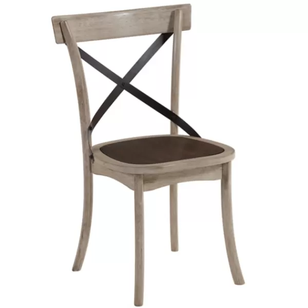 Dining Chairs-Kirkland's Home White X-Back Wooden Dining Chairs, Set Of 2 White/Brown