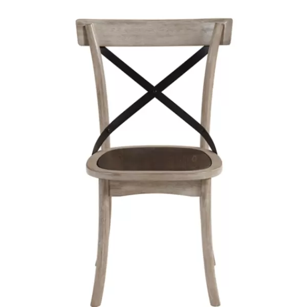 Dining Chairs-Kirkland's Home White X-Back Wooden Dining Chairs, Set Of 2 White/Brown