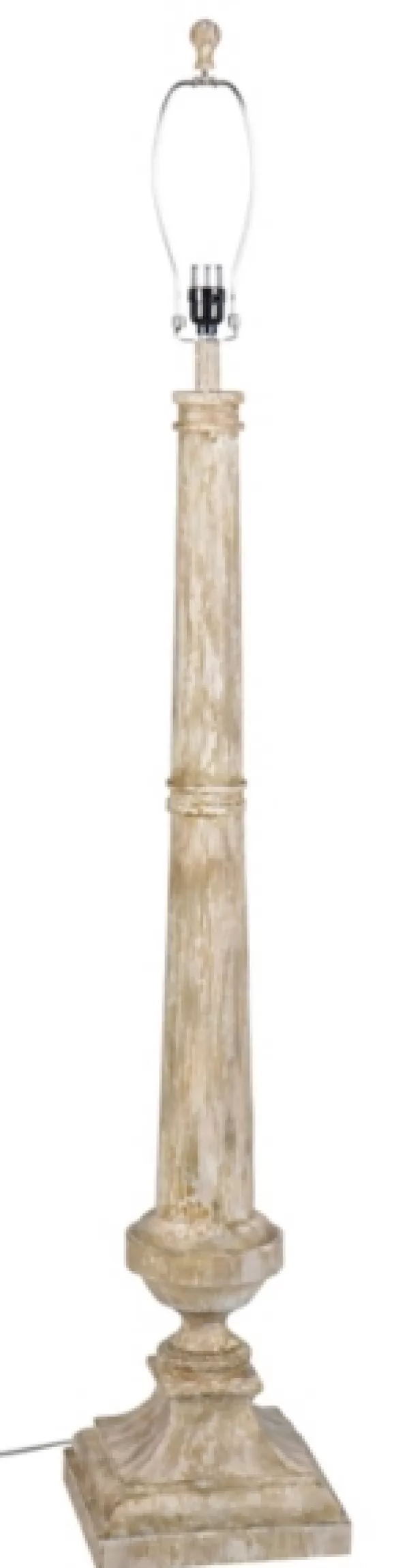 Floor Lamps-Kirkland's Home Whitewashed Brown Resin Floor Lamp Tan