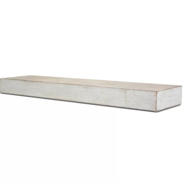 Shelves-Kirkland's Home Whitewashed Wood Floating Shelf, 36 In.