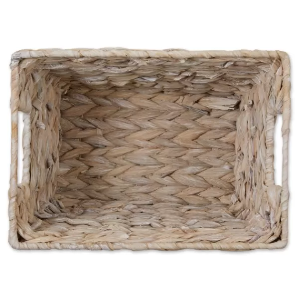 Baskets & Boxes-Kirkland's Home Whitewashed Woven Water Hyacinth Baskets, Set Of 2 White/Tan