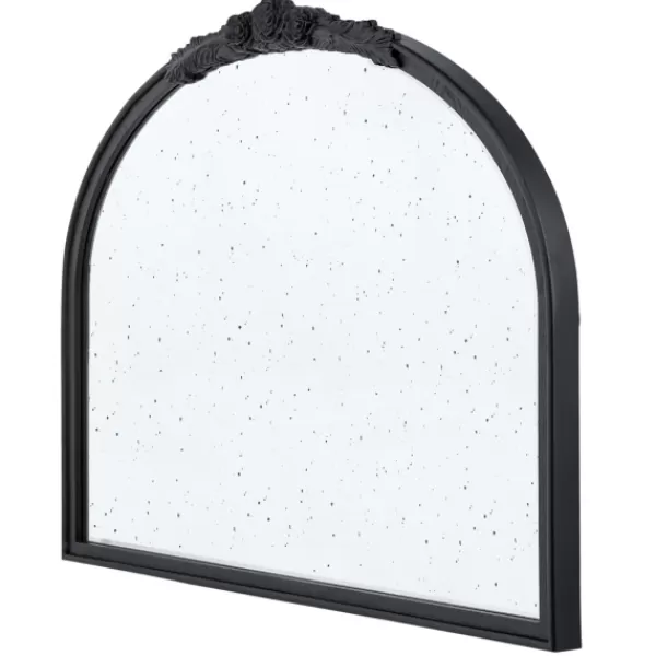 Decorative Mirrors-Kirkland's Home Wide Arch Black Floral Scroll Mirror