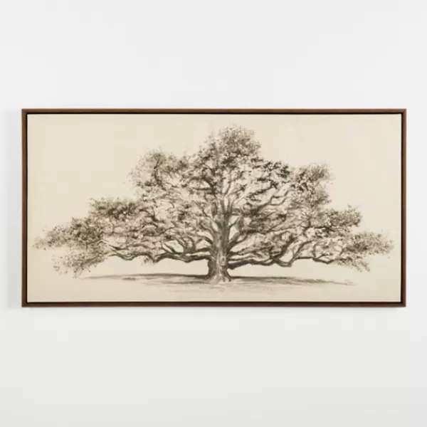 Canvas Art-Kirkland's Home Wide Oak Tree Framed Art Print White/Gray