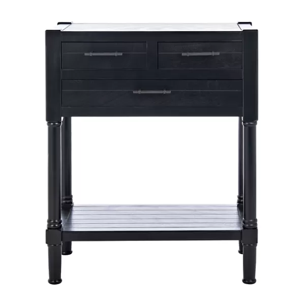 Console Tables-Kirkland's Home Wilbert 3-Drawer Console Table Black