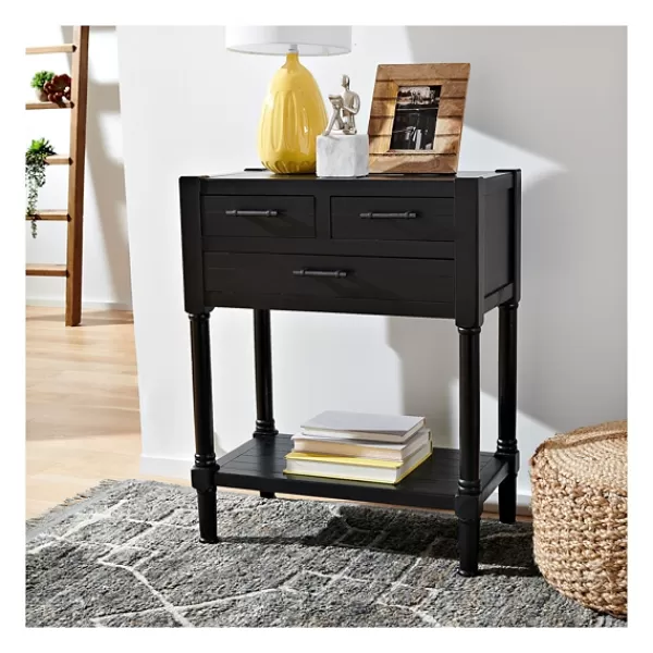 Console Tables-Kirkland's Home Wilbert 3-Drawer Console Table Black